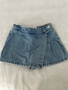 Zara Girl Light Blue Denim Skort Shorts